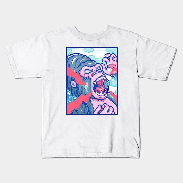 Angry Gorilla Kids T-Shirt by wehkid